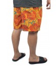 Short Estampado Elastano P M G GG Banho Laranja